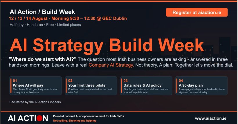 AI Strategy Build Week flyer &mdash; 12/13/14 August,Dublin