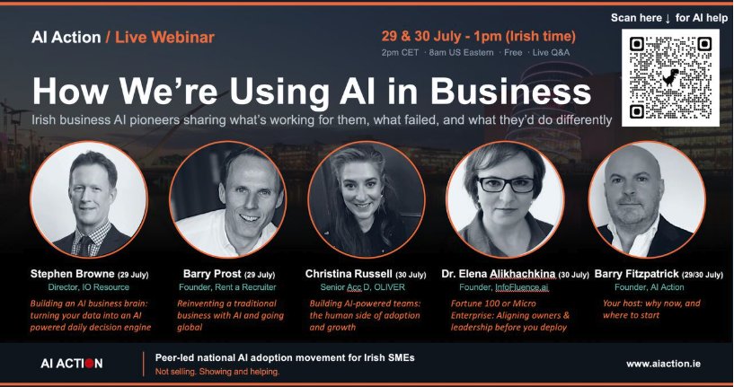 How We&rsquo;re Using AI in Business webinar &mdash; Day 1 flyer